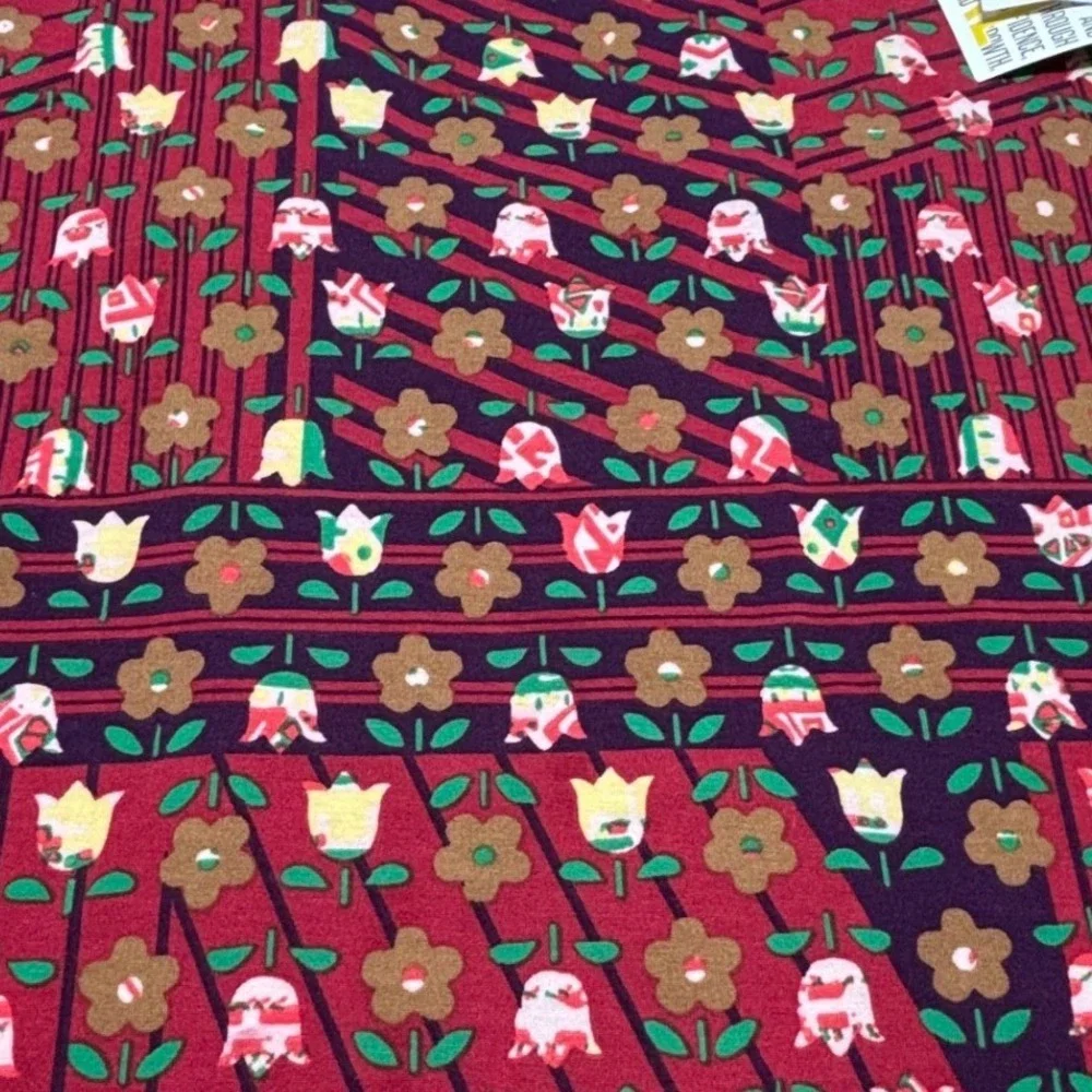 LuLaRoe Womens‎ Top Size 3XL Perfect T Red Floral Short Sleeve Tunic NWT USA